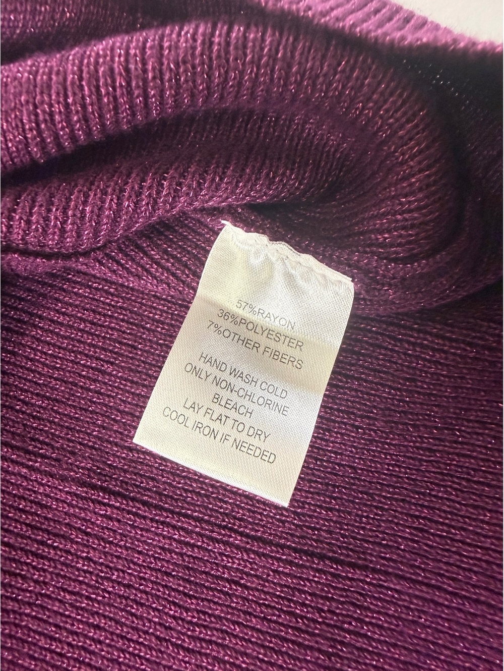 Calligraphie Women XL Plum Metallic Lurex Wrap Peplum Sweater Top NWT - Picture 5 of 9